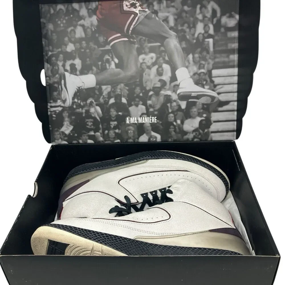 Air Jordan 2 Sneakers‎ Mens 14 Sail Burgundy Crush Retro A Ma Maniere DO7216-100